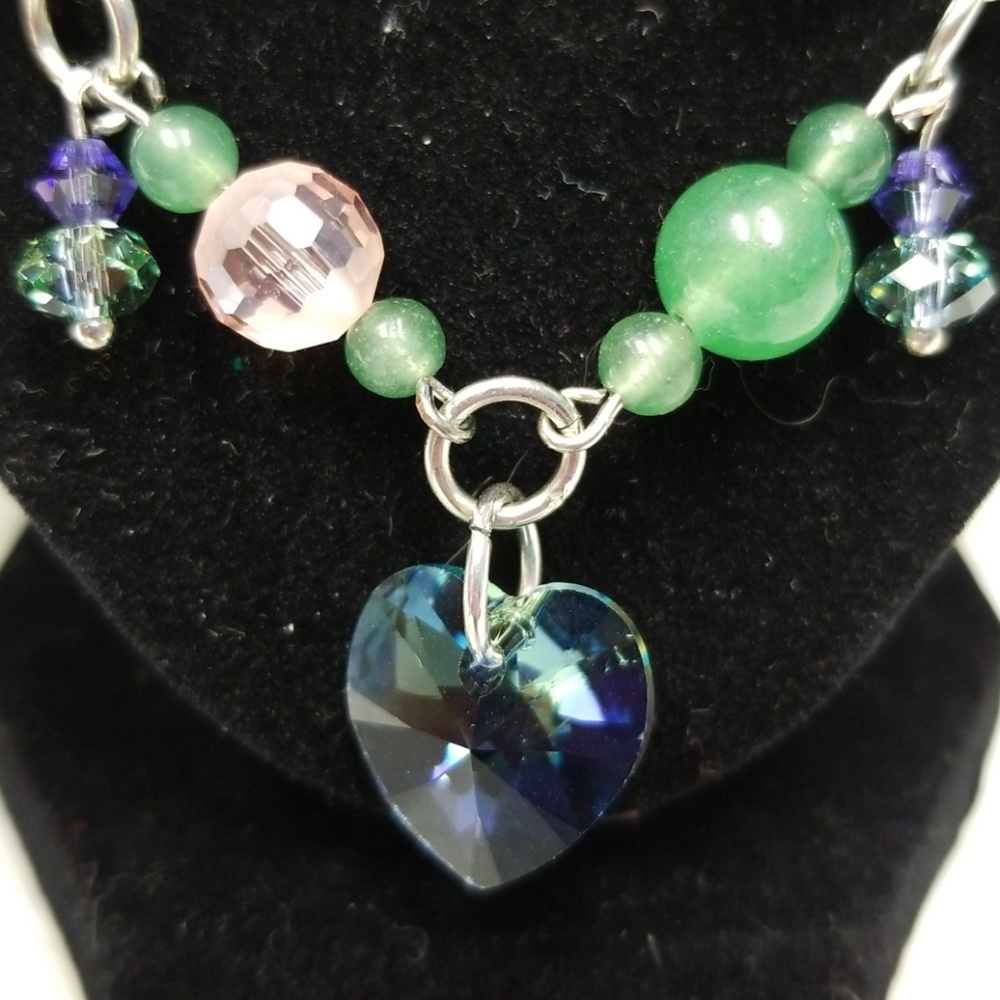 *SOLD*Crystal Heart Necklace Hand Designed! - Picture 3 of 4